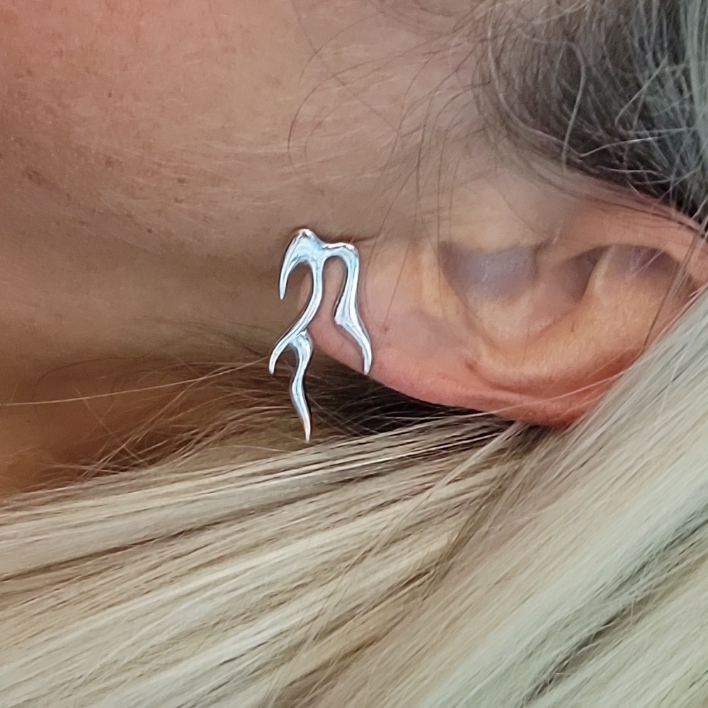 Flame Statement Stud Earrings, unisex